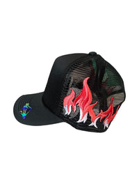 Load image into Gallery viewer, Flame Embroidery Trucker Hat

