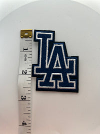 Load image into Gallery viewer, LA Blue Iron-on Embroidery logo
