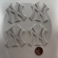 Load image into Gallery viewer, NY White Iron-on Embroidery logo
