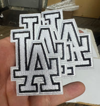 Load image into Gallery viewer, White LA Embroidery Iron-on Patch

