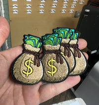 Load image into Gallery viewer, Money Bag Iron-on Embroidery logo

