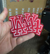Load image into Gallery viewer, Red LA Iron-on Embroidery logo
