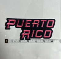 Load image into Gallery viewer, Puerto Rico Pink Iron-on Embroidery logo
