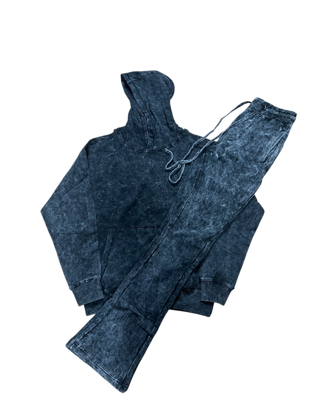 Black Vintage Wash Flare Set