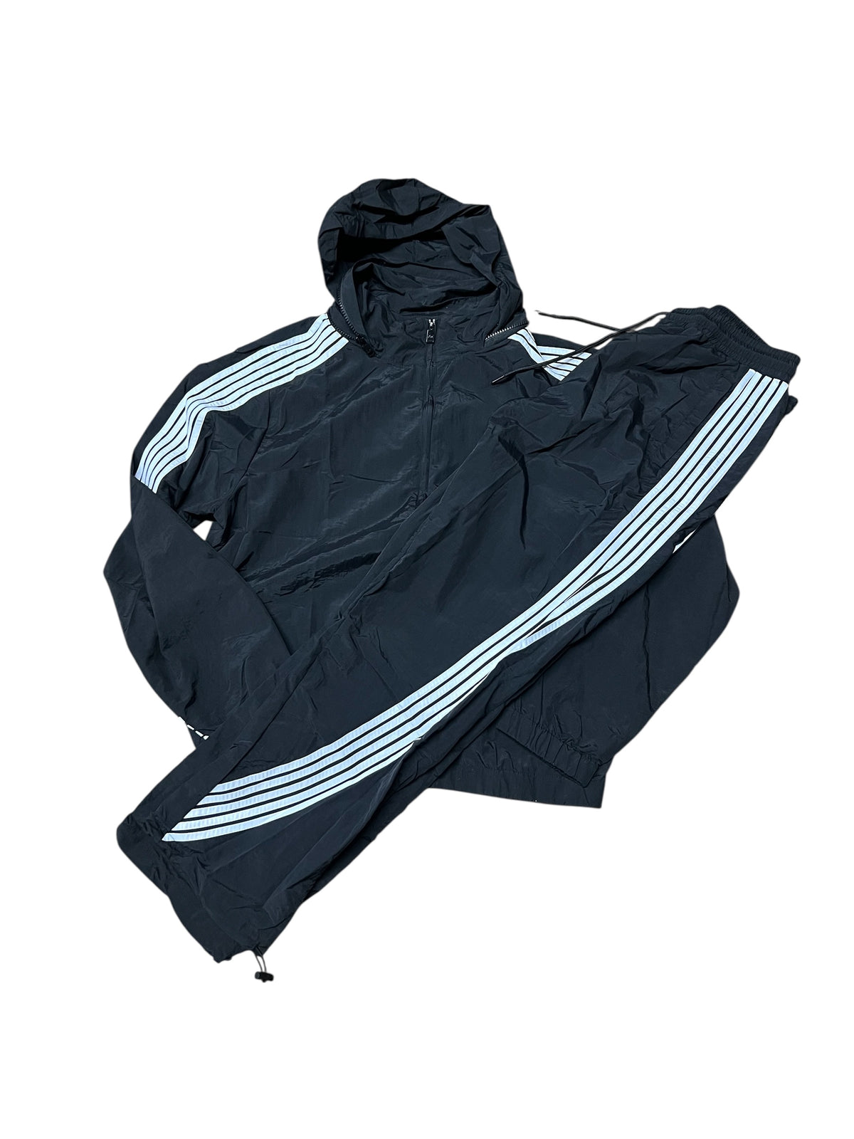 Racer Strip Track Suit- - Black
