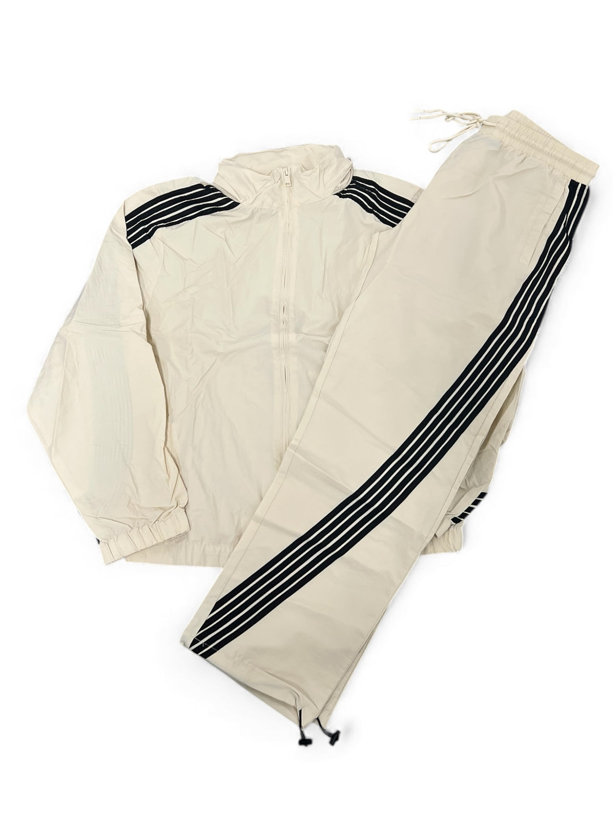 Racer Strip Track Suit- Creme